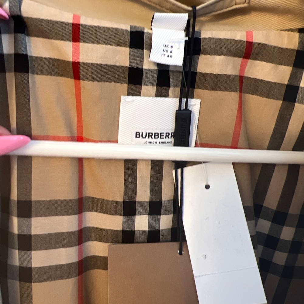 Women's BURBERRY London Long Trench Coat Double Breasted Jacket ENGLAND US 6 - Picture 7 of 13